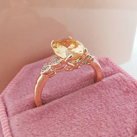 Copper-Plated Zircon Gemstone Vintage Classic Design Ring