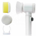 Household Kitchen Cleaning Brush Electric Bathtub 5 in 1 Magic Battery Powered Scrubber for Kitchen