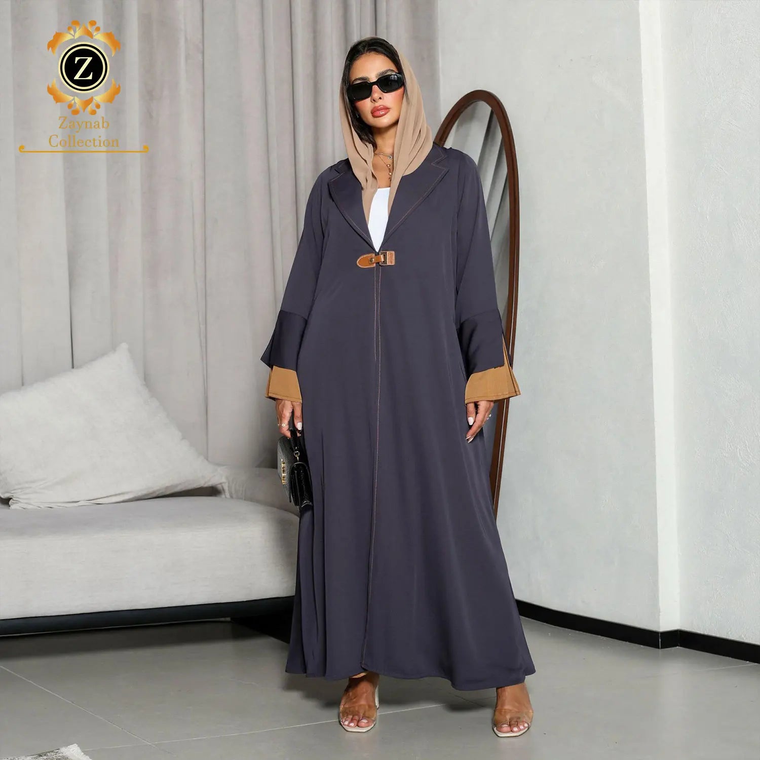 Zaynab Abaya Women Muslim Dress Wholesale Dubai Latest Satin Arab Women'S Colorful Abaya Dubai Luxury Dubai New Jalabiya