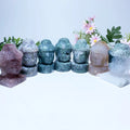 Wholesale Natural Quartz High Quality Cheap Price Hand Carved Different Materials Crystal Buddha Head for Crafts