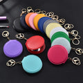 Wholesale Fashion Double-sided Foldable Pu Makeup Small Round Mirror Promotional Advertising Gift Custom Logo Keychain