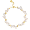 Wholesale Fashion Natural Baroque Pearl Bracelet Sterling Silver 925 Gold Plated Adjustable Pearl Bracelet