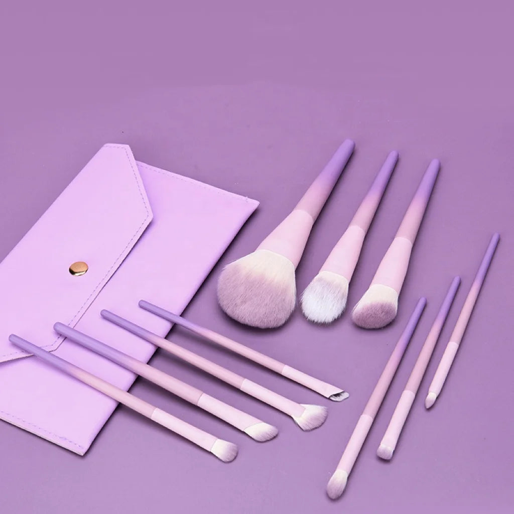 Custom Logo 10 Pieces Purple Makeup Brush Set Brochas De Maquillaje Make up Brushes Eye Shadows Make up Brushes