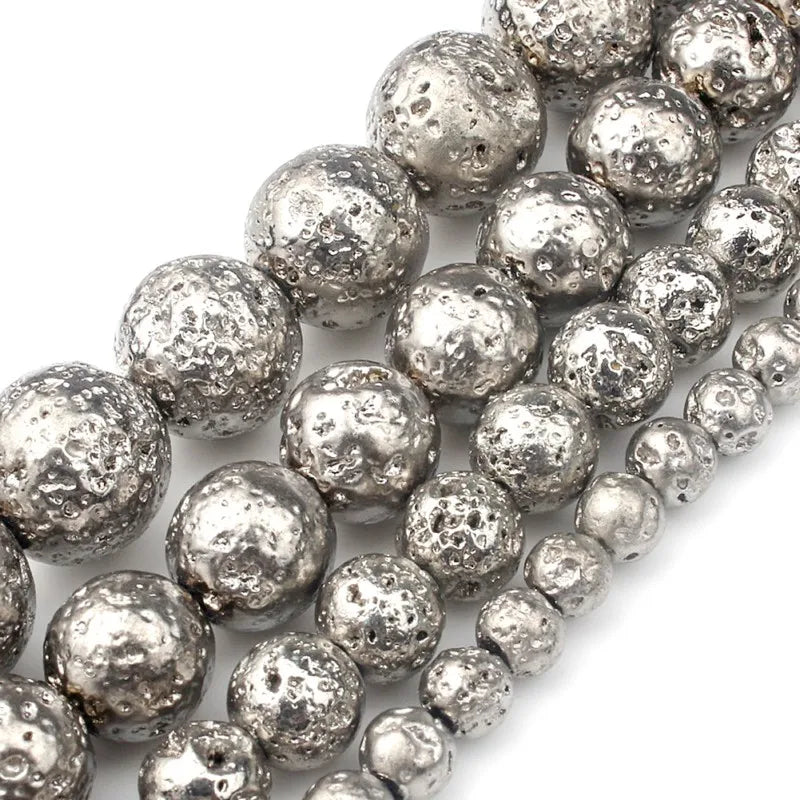 Natural White K Color Rock Volcanic Lava Stone Beads 4/6/8/10mm Round for Jewelry Making DIY