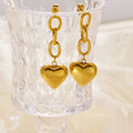 Beimai OEM Earrings Gold Heart Long Pendant 18k Gold Plated Stainless Steel love Women Earrings