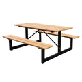 Outdoor Patio Recycled Plastic Composite Wood Outdoor Table and Benches Set 6ft 8ft Picnic Tables MegaBDM
