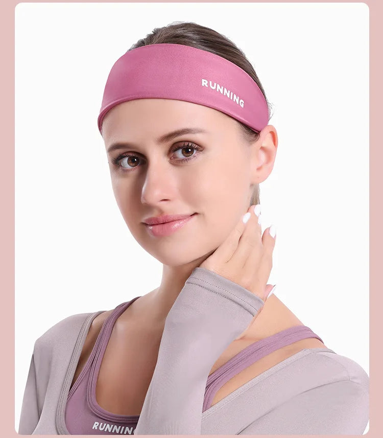 Women Men Fitness Elastic Headband  Sweat Absorption Breathable Quick Drying Outdoor Sports Running Hair Band