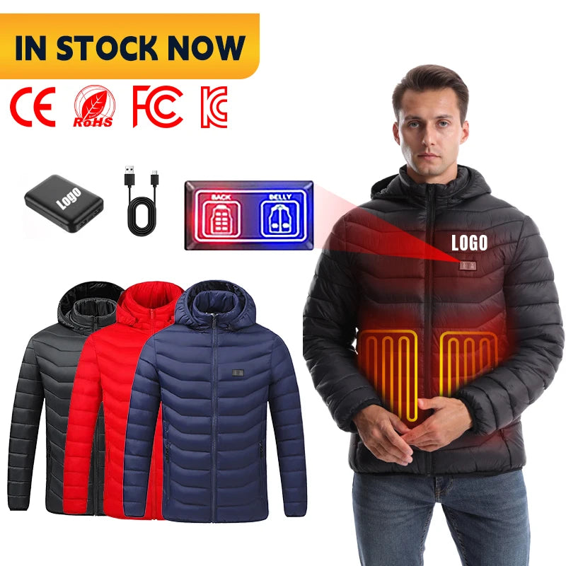 Wholesale Custom Smart Heated Coat USB Electric Battery Rechargeable Women Men Heating Jacket for Winter