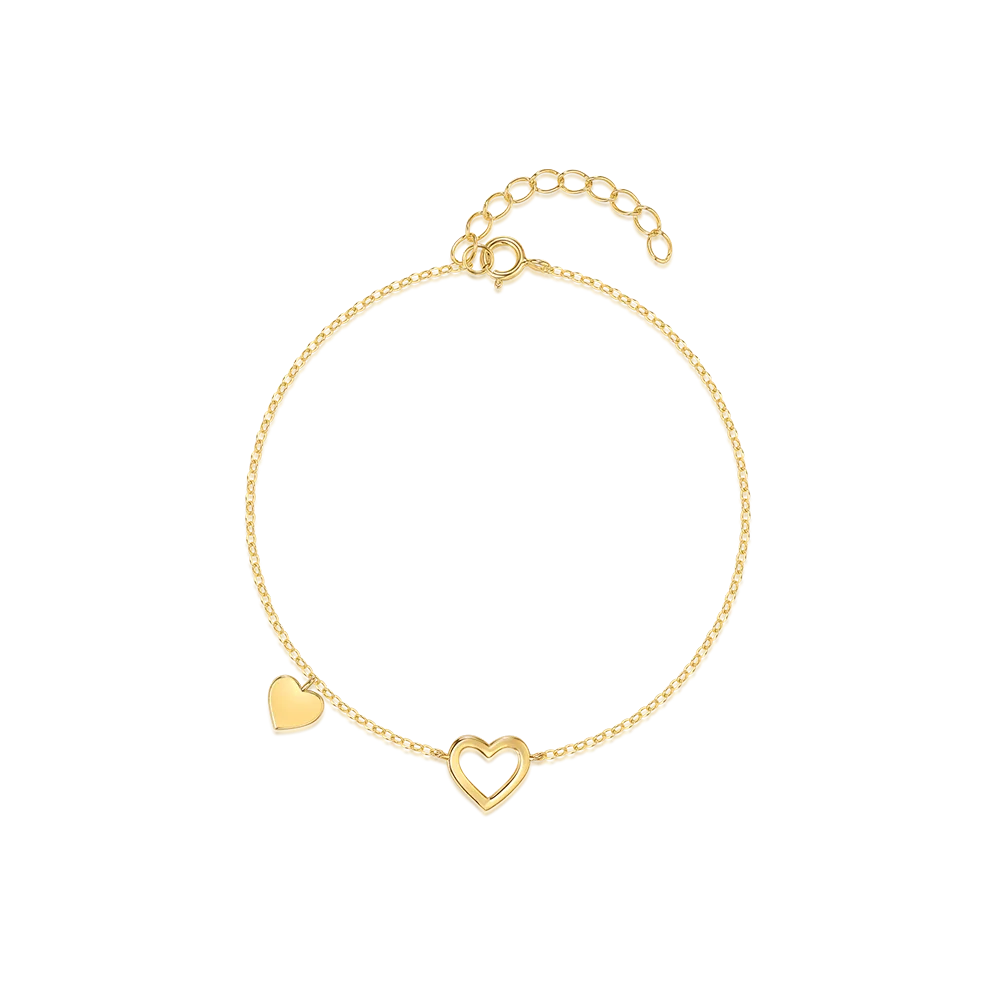 Fashion Jewelry Women's Bracelet 925 Sterling Silver love Charm Couple Bracelet Heart Gold Plated Bracelets Women