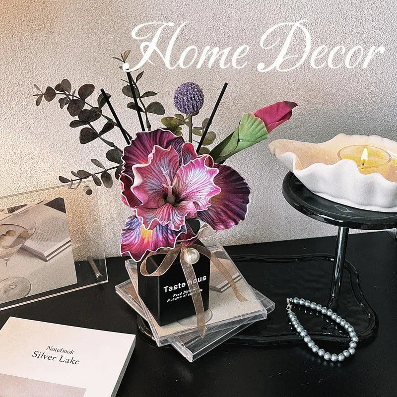 Vv384 New Design Flameless Scented Decor Iris Flowers EVA Material Artificial Flowers Real Touch Flower Home Table Decoration