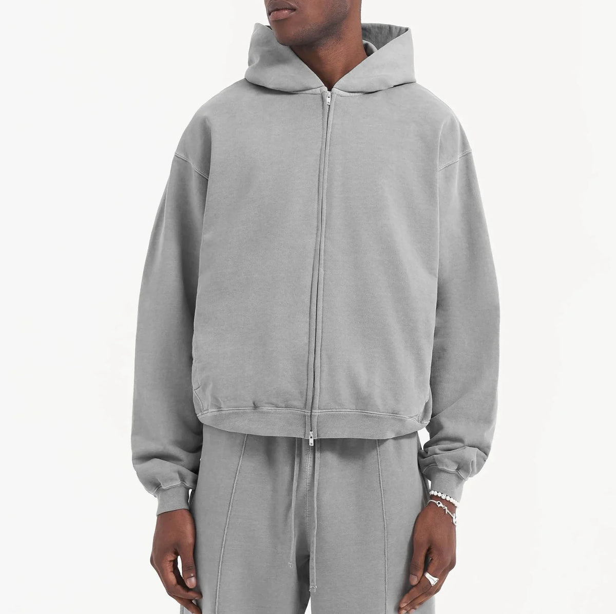 Fleece French Terry Heavyweight 100% Cotton Streetwear Sweatshirts Cropped Custom logo Puff Printing Zip up Hoodie Manufacturers MegaBDM