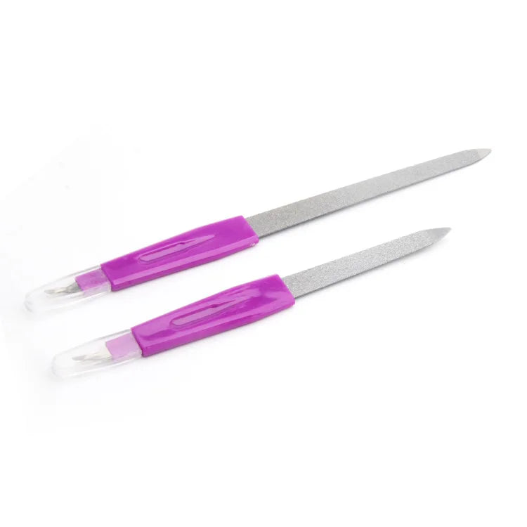 Stainless Steel Double Sided Diamond Nail File Buffer Fingernails Toenails Manicure Files Manicure Pedicure Tools