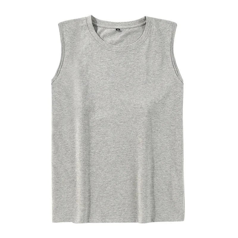 Summer New Fashion Cotton Solid Color Vest Youth Loose Comfortable Sports Casual Vest