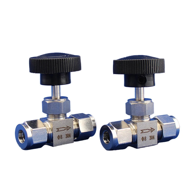 6MM 1/4" Manual High Pressure 304 Stainless Steel Double Ferrule Needle Globe Valve 64 Bar