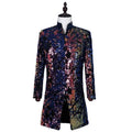 Men Shining Multicolored Blazer Singers Performance Costume Stylish Suit Stage Suits Sequin Blazer Men Tuxedo Blazer