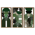 Tailai 3 PCS Easy Hanging Wooden Wall Art Hollow Geometric Patterns Wood Wall Decorations Elegant Boxlike Design for Home Decor
