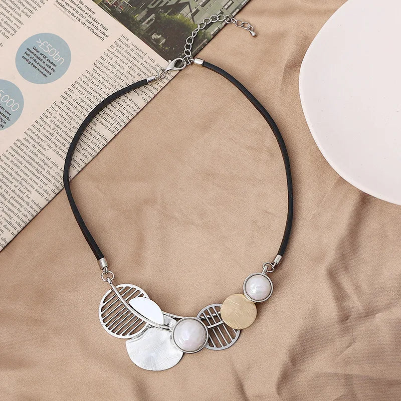 TongLing Necklace Fashion Multi-layer Geometric Round Jewelry Necklace Women's Vintage Clothing Matching Jewelry