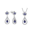 Custom OEM Luxury Wedding Women 925 Silver Zircon Fine Jewelry Pendants Waterdrop Earrings Trend Jewelry Set for Women