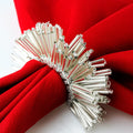 Handmade Gold Silver Glass Beads Napkin Ring Party Wedding  Decoration New Design