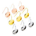 10pcs 8mm 10mm 12mm No Fade Stainless Steel DIY French Lever Back Earrings Blank BaseFit 8/10/12mm Glass Cabochons Buttons