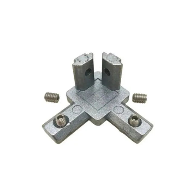 L Shape Joint T-Slot 3-Way 90 Degree Inside Corner Connector Bracket Silver Plated for Aluminum Extrusion Profile 2020 Series