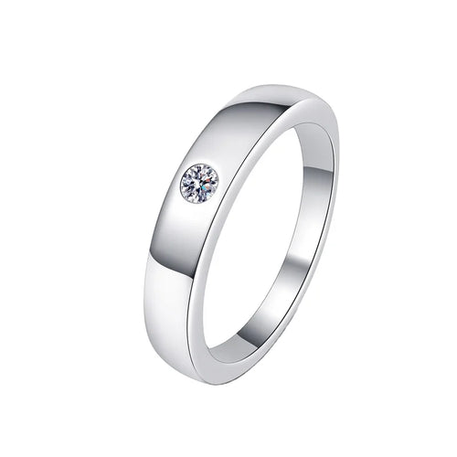 0.1Carat Wholesale Simple Design Rings 925 Sterling Sliver Moissanite Wedding Band Eternity Ring with GRA Certificated