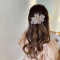 GT Fashion Big Flower Hair Claw Clips Women Girls Soft Chiffon Flowers Ponytail Holder Hair Clips for Girls