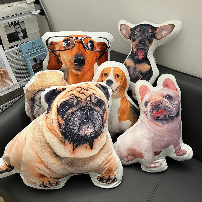 Personalized Dog Picture Pillows Sublimation Lumbar Cat Pillow Pet Irregular Shaped Custom Photo Outdoor Die Cut Pillows
