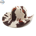 Leopard Print Western Cowboy Hat Cow Print Sunscreen Hat Retro Top Mountaineering Knight Hat
