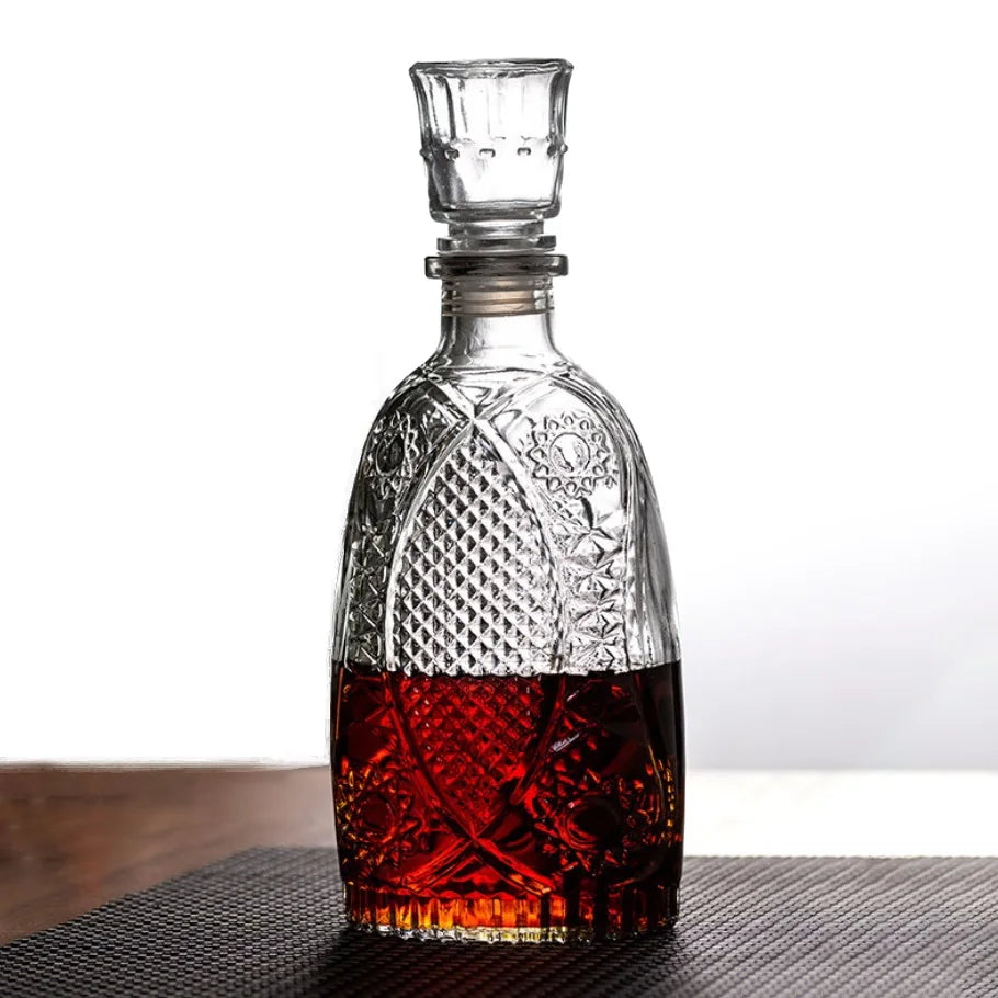Wholesale Lead-free Glass Health Durable Crystal Decanter Wine Bottle Decanter Whiskey Glasses