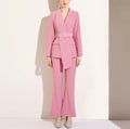 XS-XL Autumn Fashion Irregular Pink Suit Set Business Attire Style Waist up Work Clothes Business Suits
