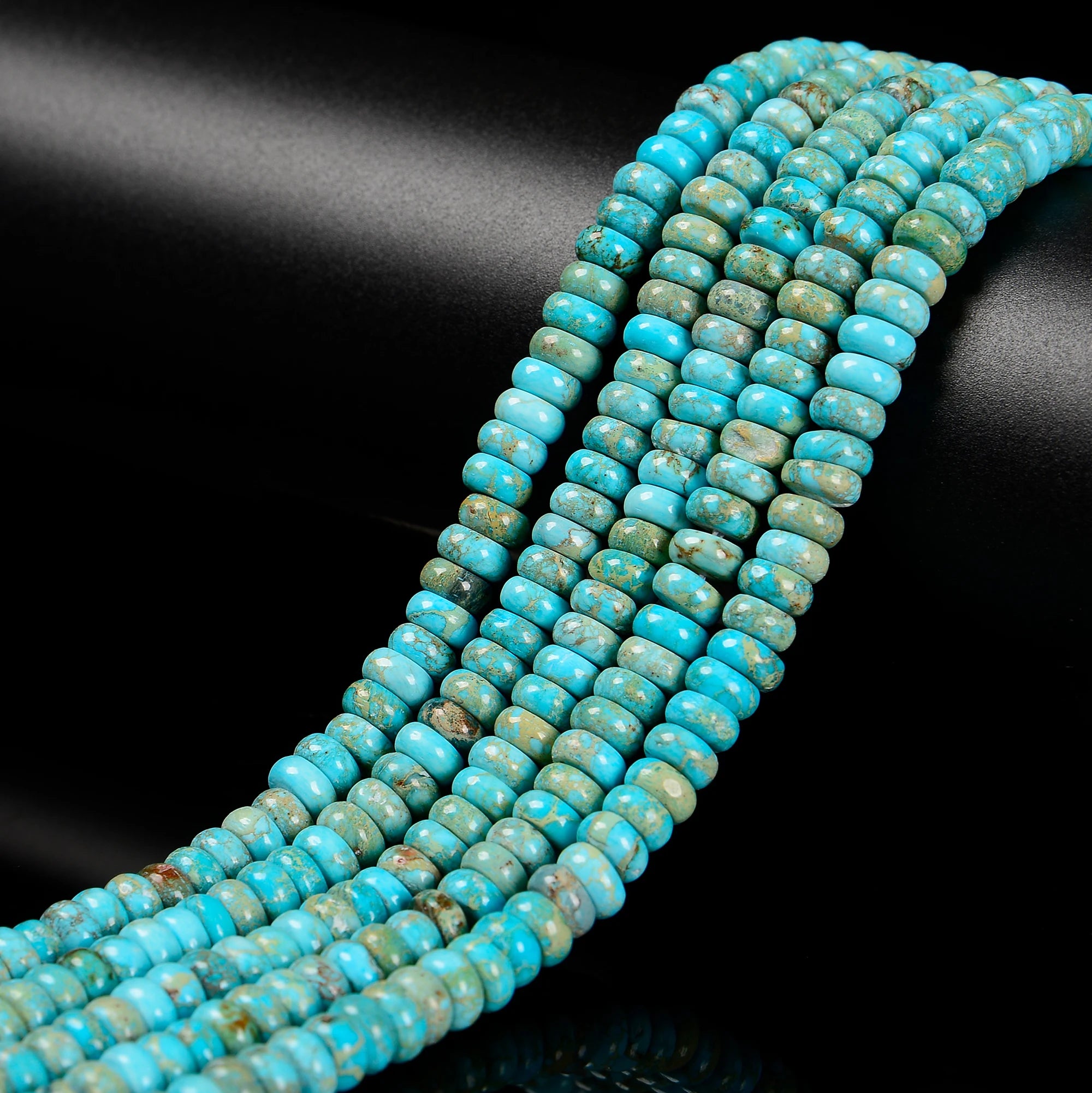 All Types of Beads Blue Sea Sediment Imperial Jasper Beads 3x6mm 3x10mm Rondelle Stone Beads for Earrings Making