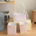 Wholesale Romantic Luxury Flower Arrangement Paper Bag PVC Handle Shopping Proposal Women's Wedding Gift Cardboard Paper Bag