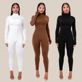 Hot Selling Solid Color Bodycon One Piece Fitness Casual Long Sleeve Sexy Women Jumpsuits