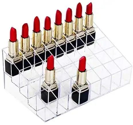 European Modern Acrylic Lipstick Organizer Eco-Friendly Rectangle Makeup Display Holder Lipgloss Lip Gloss Holder Organizer