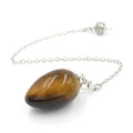 Diy Wholesale Natural Stone Reiki tiger Eye Egg Pendulum Crystals Healing Stones Chakras Crystal Pendulum