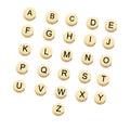 DAIHE Wholesale Beads Stainless Steel Letter Charms 18k Gold-Plated Waterproof Letter Pendant Accessory