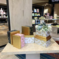 Hot Sale 3-Piece Set Gold Cover Rectangular Gift Packaging Box Bronzing Leaves Pattern Square Box for Valentine's Day