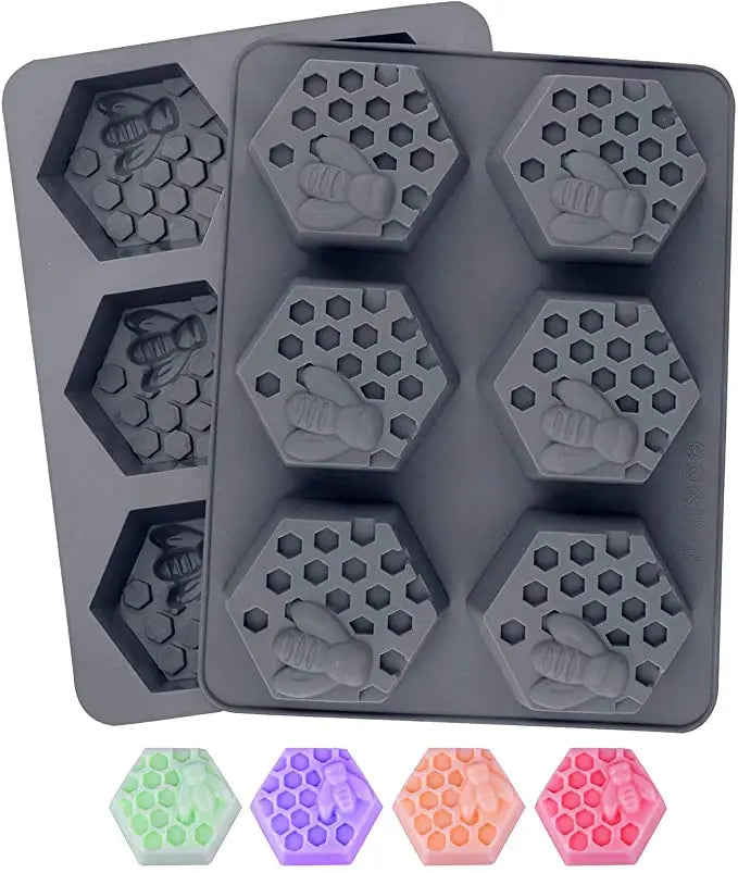 3D Bee Honeycomb Shape Silicone Soap Mold for Cake Pancake Candle Jello Bath Bomb Candy Wax Cake Tools
