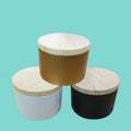 Round Tinplate Matte Gold & White/Black 80x60mm 8oz Empty Candle Tin Can for Craft and Stickers