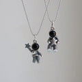 Trendy Astronaut Picking Stars Jewelry Spaceman Pendant Necklace Couple Lover Necklace Astronaut Spaceman Friendship Necklace