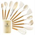 12-Piece Silicone Kitchenware Set with PP Handle Utensil Suite for Household Cooking Includes Spatula Boxed Packed Kitchen Tools