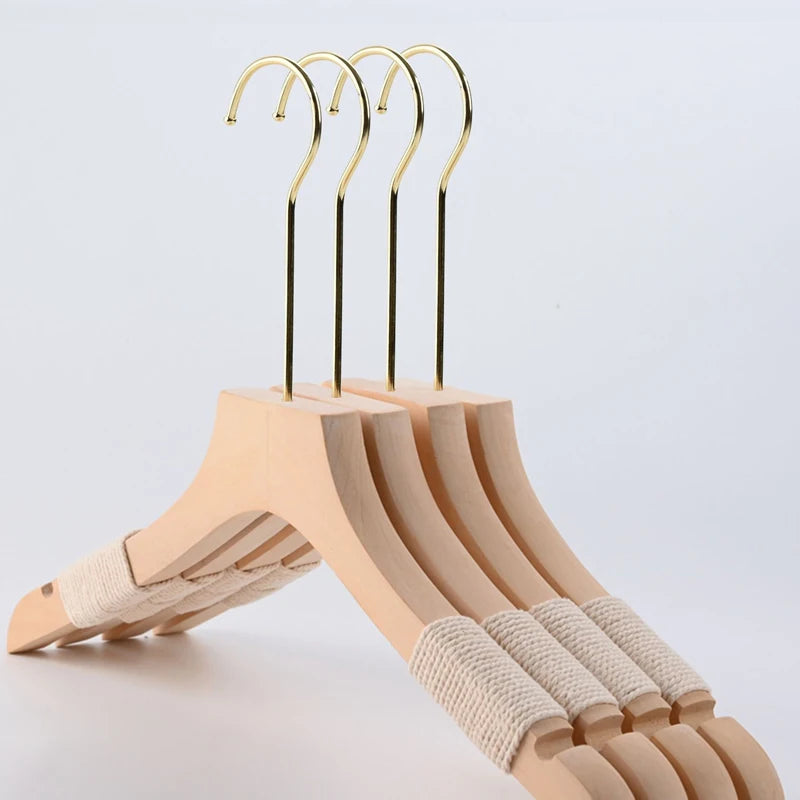 Factory Wholesale  Custom Wood Hanger with logo for Hotel Wooden Coat Hangers Pants Suit Wooden Clothes Hanger