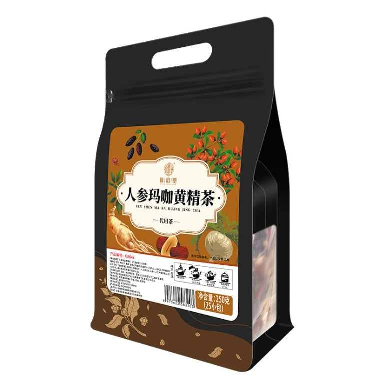 Organic Ginseng Maca Polygonatum Blended Slimming Tea Herb Powder Triangle Bag Specialty Processed