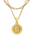Fashion Jewelry Stainless Steel Statement Women Chain Necklace Personalized Custom Coin Initial Letter Necklaces Christmas Gift