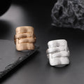 TongLing Zinc Alloy Nickel Free Chunky Rings Geometric Wide Metal square Rings for Wholesale