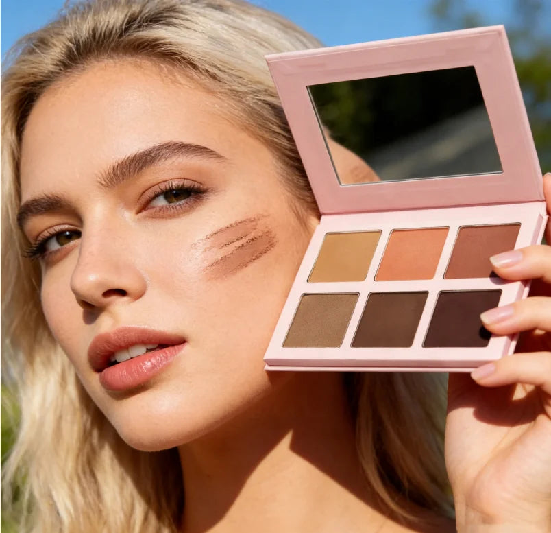 Custom High Pigment Vegan DIY Bronze Highlighter Contour Palette Wholesale Cruelty-Free Face Private Label Contour Powder Makeup