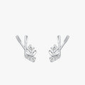 Ailmay 100% 925 Sterling Silver Fashion Hockey Modelling Clear Zircon Stud Earrings for Women Girls Party Accessories Jewelry