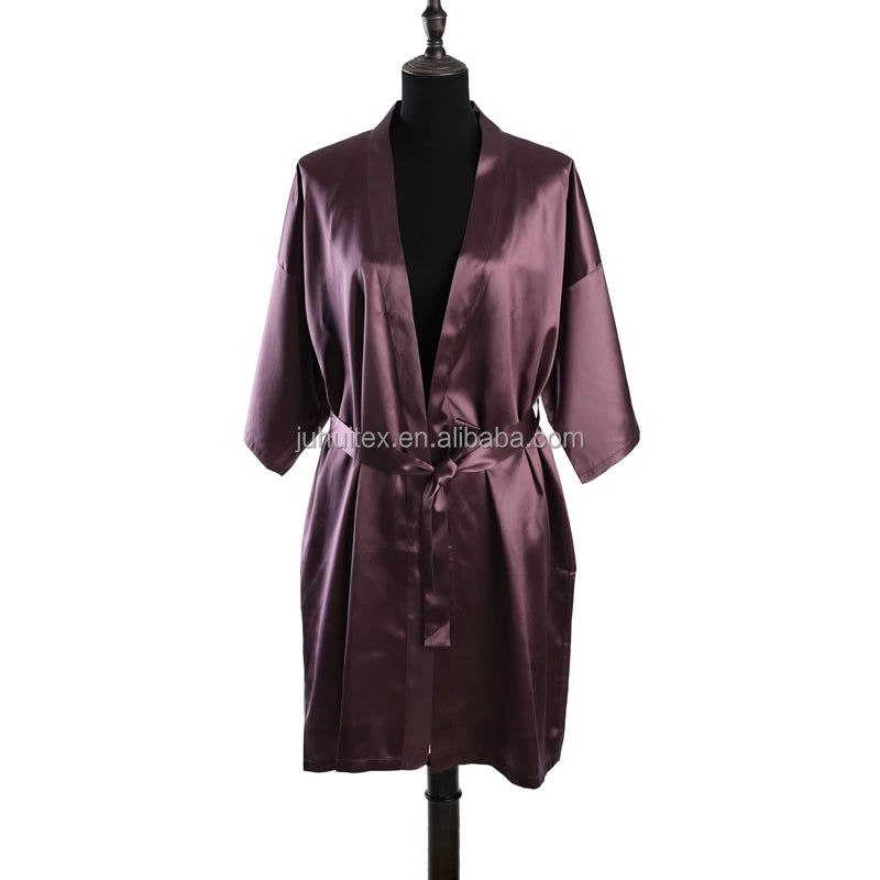22 Momme 100% Pure Silk Robe for Women Pure Color Long Kimono Bathrobes Soft Nightgown