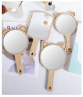 Eco Friendly Wooden Customize logo Private Label Hanging Handheld Makeup Mirror Cosmetic Mirror for Salon Barbers and Home